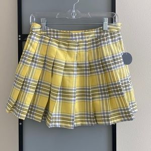Yellow plaid mini skirt